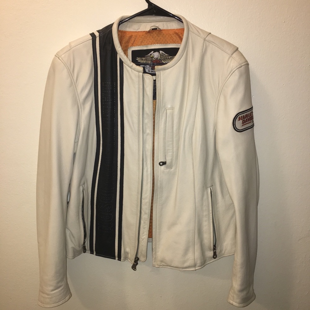 HARLEY DAVIDSON VINTAGE MOXIE RACER WHITE LEATHER
